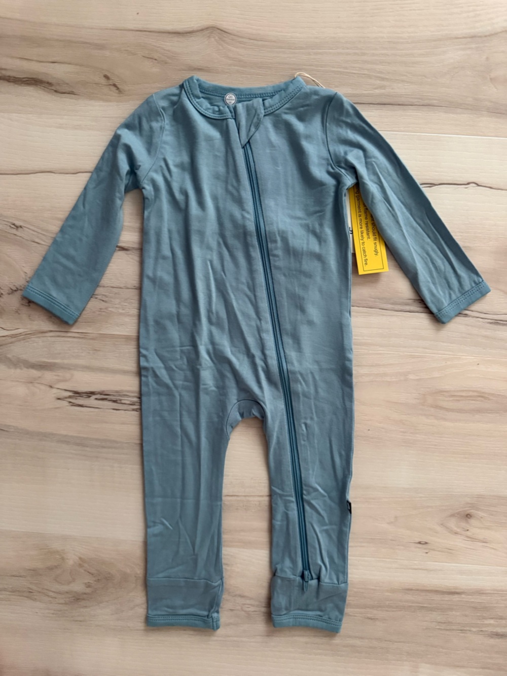 Kyte BABY Long-Sleeve Zipper Footie in Dusty Teal